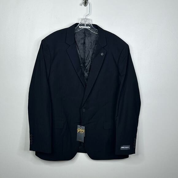 Johnny Bigg Wrinkle Resistant Raymond 2 Button Suit Jacket in Black Size 44R - Picture 1 of 8